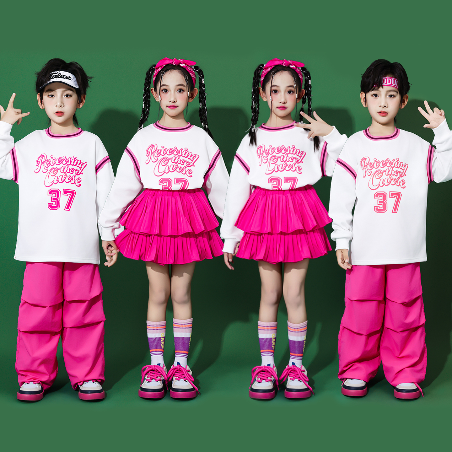 儿童啦啦队演出服小学生运动会开幕式服装校运会班服幼儿园表演服