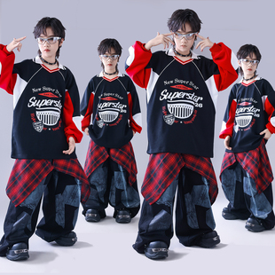 街舞儿童潮服少儿服装hiphop童装春晚喜庆演出服架子鼓男童套装酷