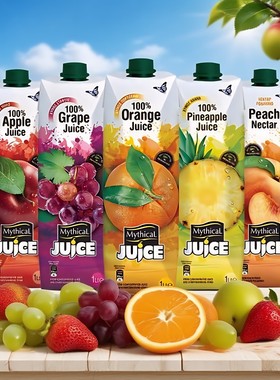 希腊进口米修斯橙汁菠萝葡萄苹果汁桃果汁饮料1L大瓶酒席商用饮品