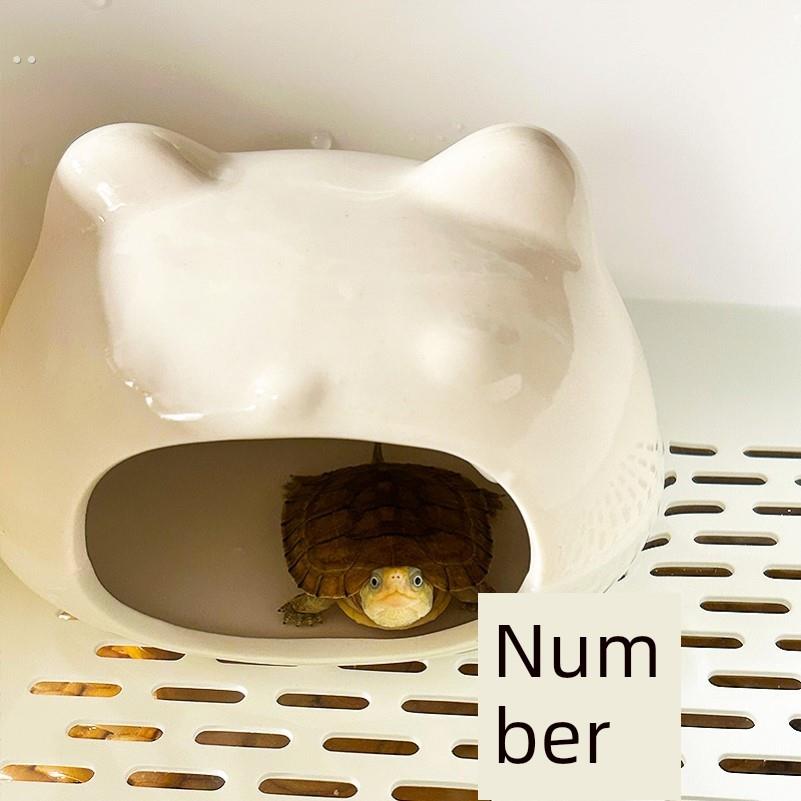 海龟庇护屋繁殖池睡眠巢青蛙陶瓷池可爱的景观美化装饰洞穴庇护