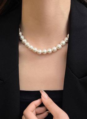 珍珠项链妈妈款爆款轻奢小众复古搭配脖颈链礼服韩系爆款高级女式