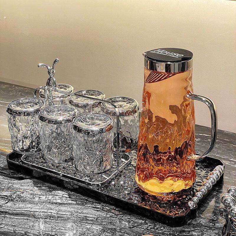 玻璃杯子套装轻奢家用客厅待客冷水壶喝水杯子耐热茶杯茶壶水具