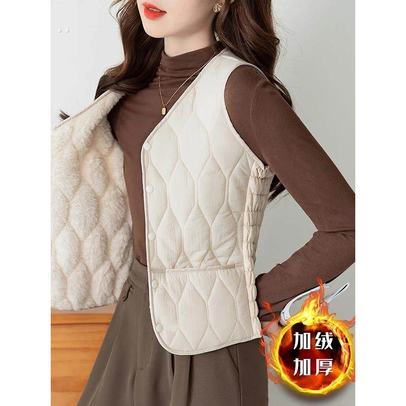 2025新款加绒加厚棉马甲女爆款秋冬保暖贴身坎肩内穿打底背心内胆