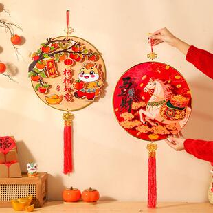 新年五路财神挂画新款喜庆挂饰品客厅挂件卧室五福临门马福字门贴