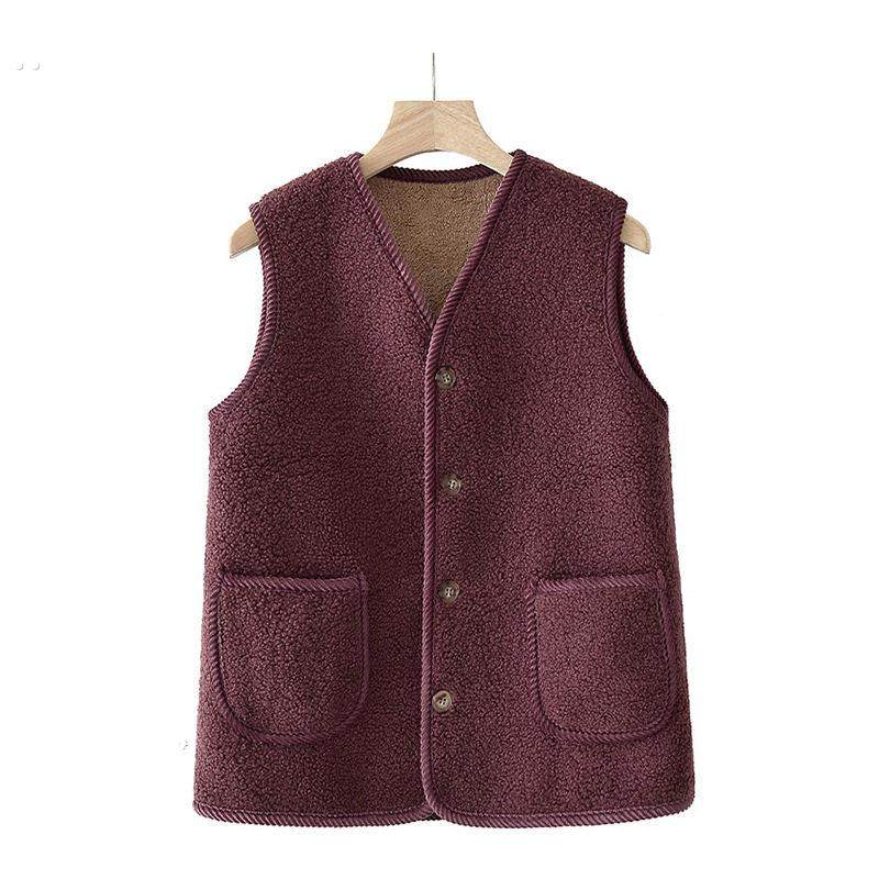 羊羔外套小众保暖背心妈妈坎肩秋冬加绒中老年人加厚颗粒新款外穿,女装/女士精品,马夹,淘宝优惠券,粉丝福利购,淘宝优惠卷