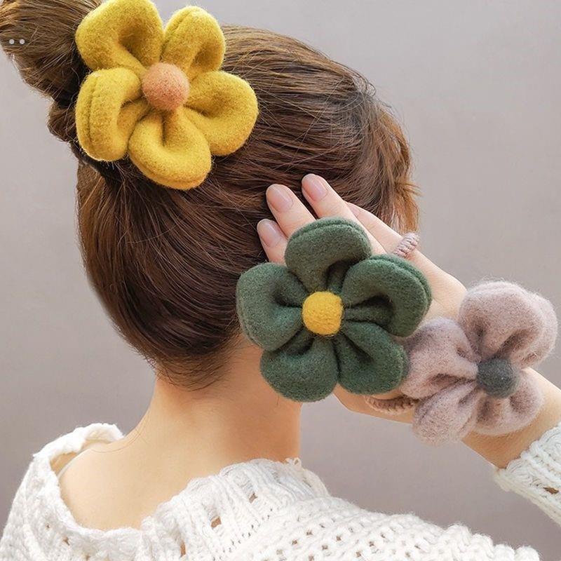 头绳可爱韩版简约网红爆款花朵发绳女头饰毛绒花朵女扎头绳皮筋