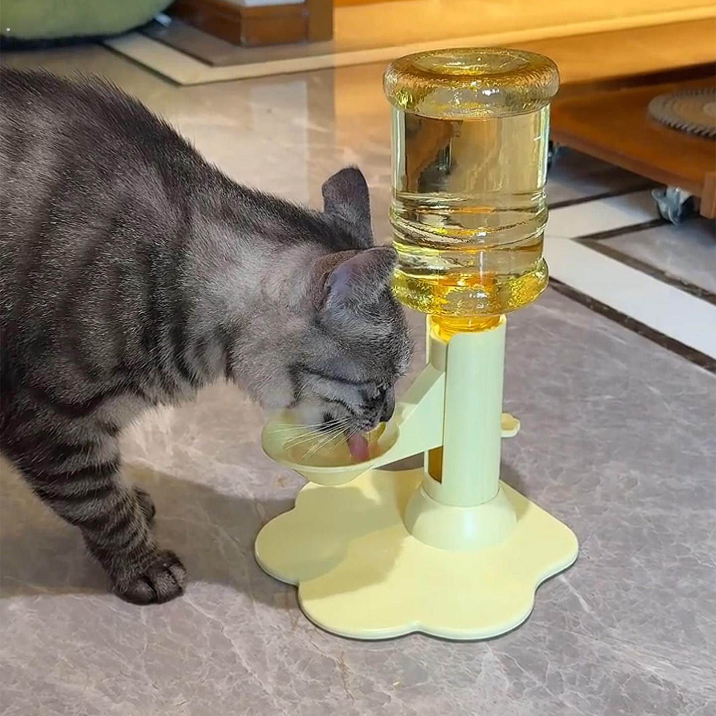 猫咪自动饮水机宠物喝水碗不插电可携式可调节增高架保护颈椎饮水