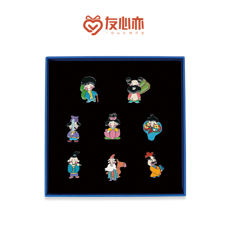 海洛迪中国文化系列山东蓬莱阁八仙过海金属胸针徽章创意文创礼品