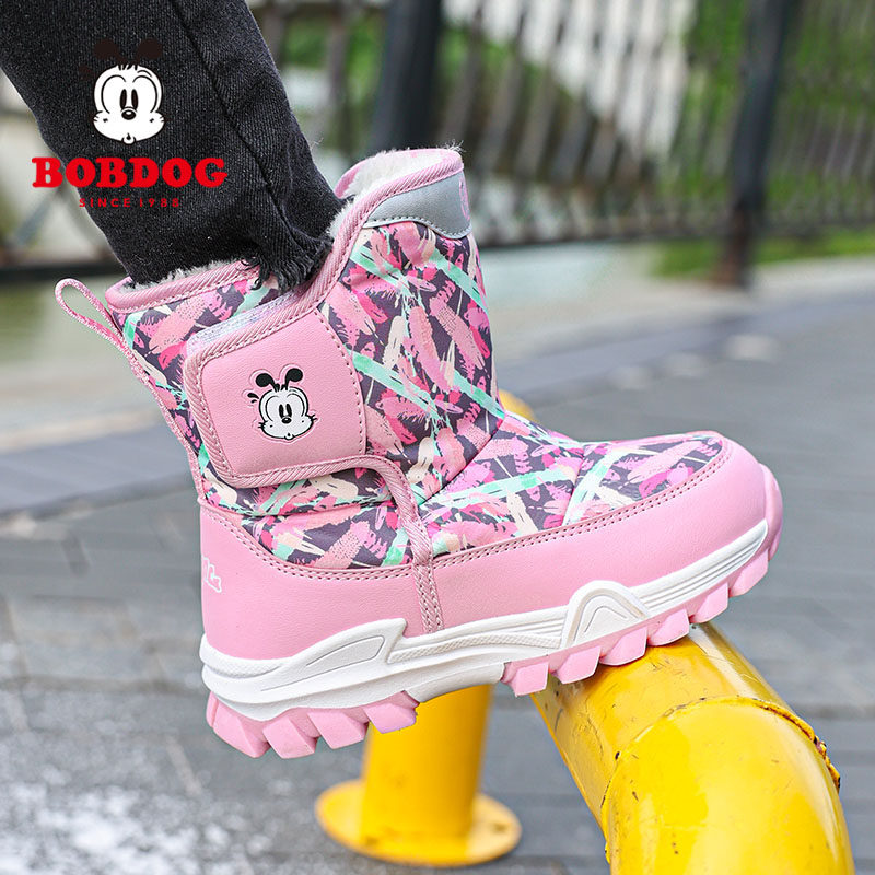 巴布豆童鞋女童棉鞋2025冬季新款防水加绒加厚保暖女孩儿童雪地靴,童鞋/婴儿鞋/亲子鞋,雪地靴,淘宝优惠券,粉丝福利购,淘宝优惠卷