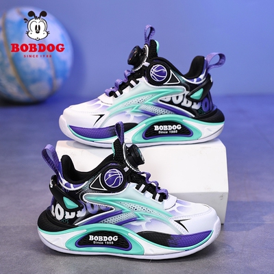 巴布豆童鞋2026秋季新款男童运动鞋皮面防水中大童儿童户外篮球鞋