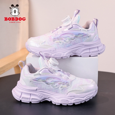 巴布豆女童鞋子运动鞋2026春秋季新款网面透气儿童女孩户外跑步鞋