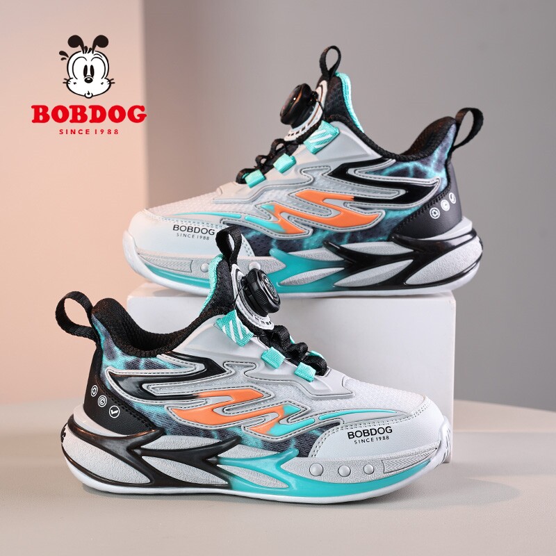 巴布豆男童运动鞋子2026春秋季新款网面透气中大童户外儿童篮球鞋