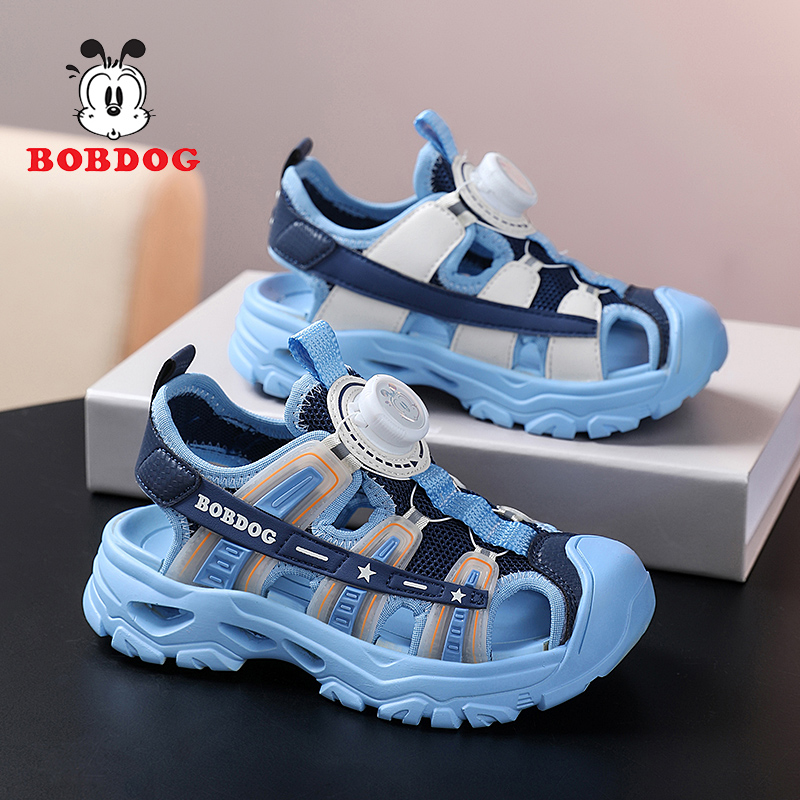 巴布豆童鞋男童包头凉鞋2025夏季新款中大童小学生男孩儿童沙滩鞋