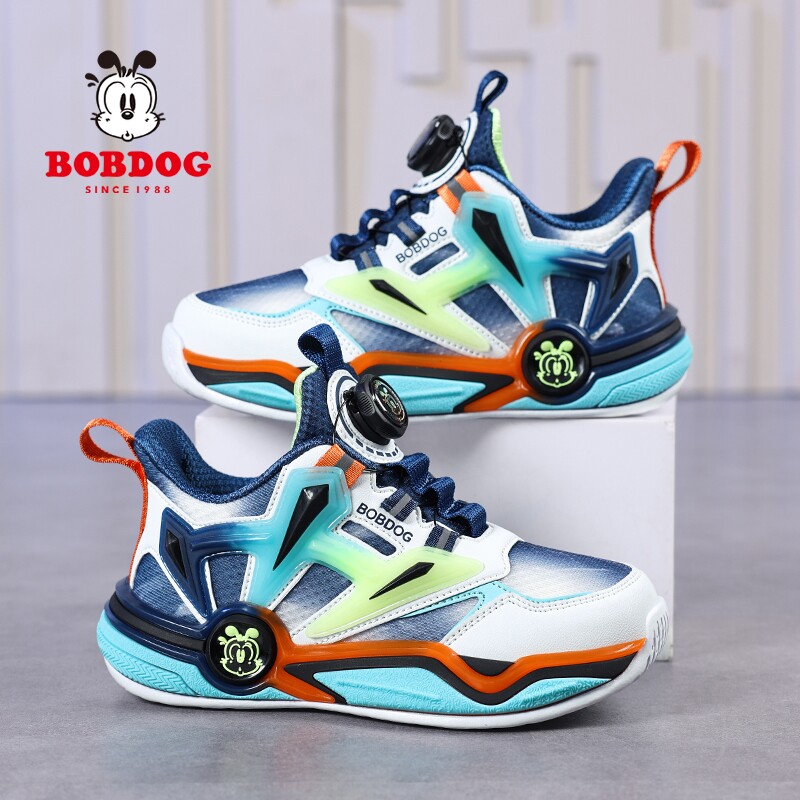 巴布豆童鞋男童运动鞋子2026春秋季新款网面透气中大童男孩休闲鞋