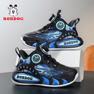 巴布豆童鞋2026春秋新款男童运动鞋网面透气中大童男孩儿童篮球鞋