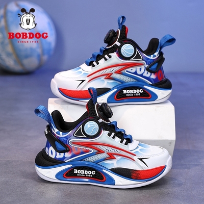 巴布豆童鞋男童运动鞋2025秋季新款皮面防水中大童男孩儿童跑步鞋