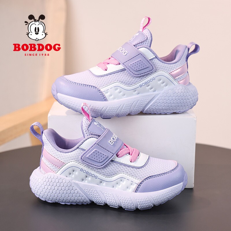巴布豆童鞋女童运动鞋2026春秋新款网面透气小女孩户外儿童休闲鞋