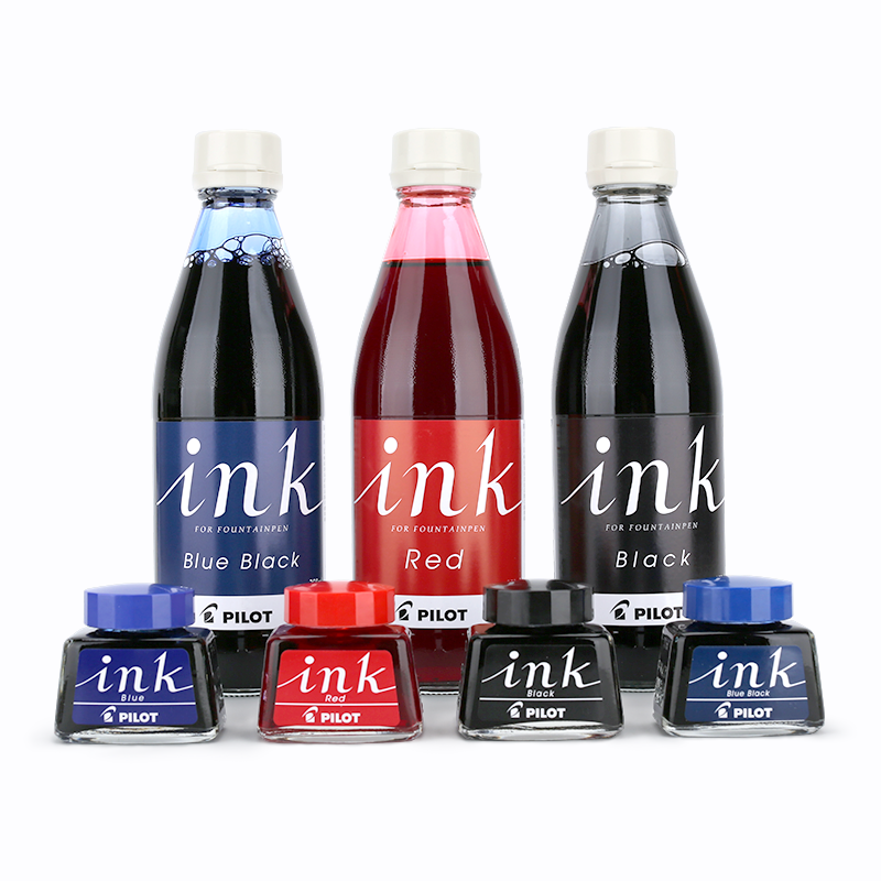 日本Pilot百乐墨水Ink-30非碳素78G钢笔用不堵笔30ml红蓝黑色墨水