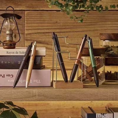 日本Uni三菱Pure Malt橡木杆圆珠笔五功能中油笔多色功能签字笔