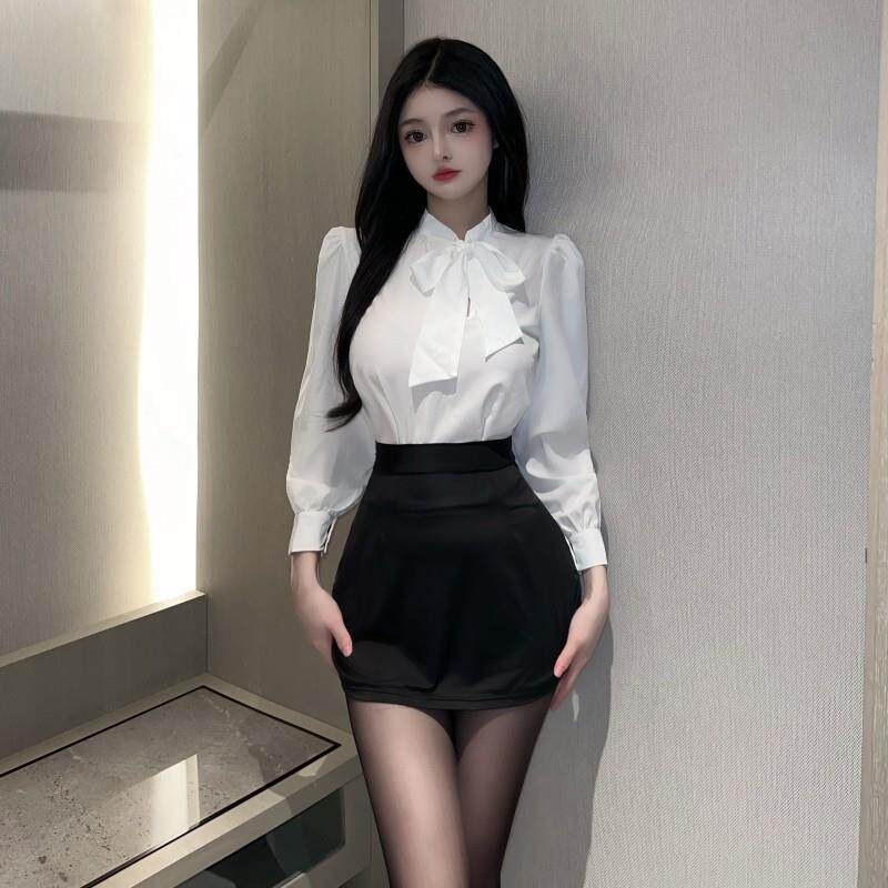 兔子警官 御姐风秘书性感纯欲夏季白衬衫套装jk制服修身ol职业装
