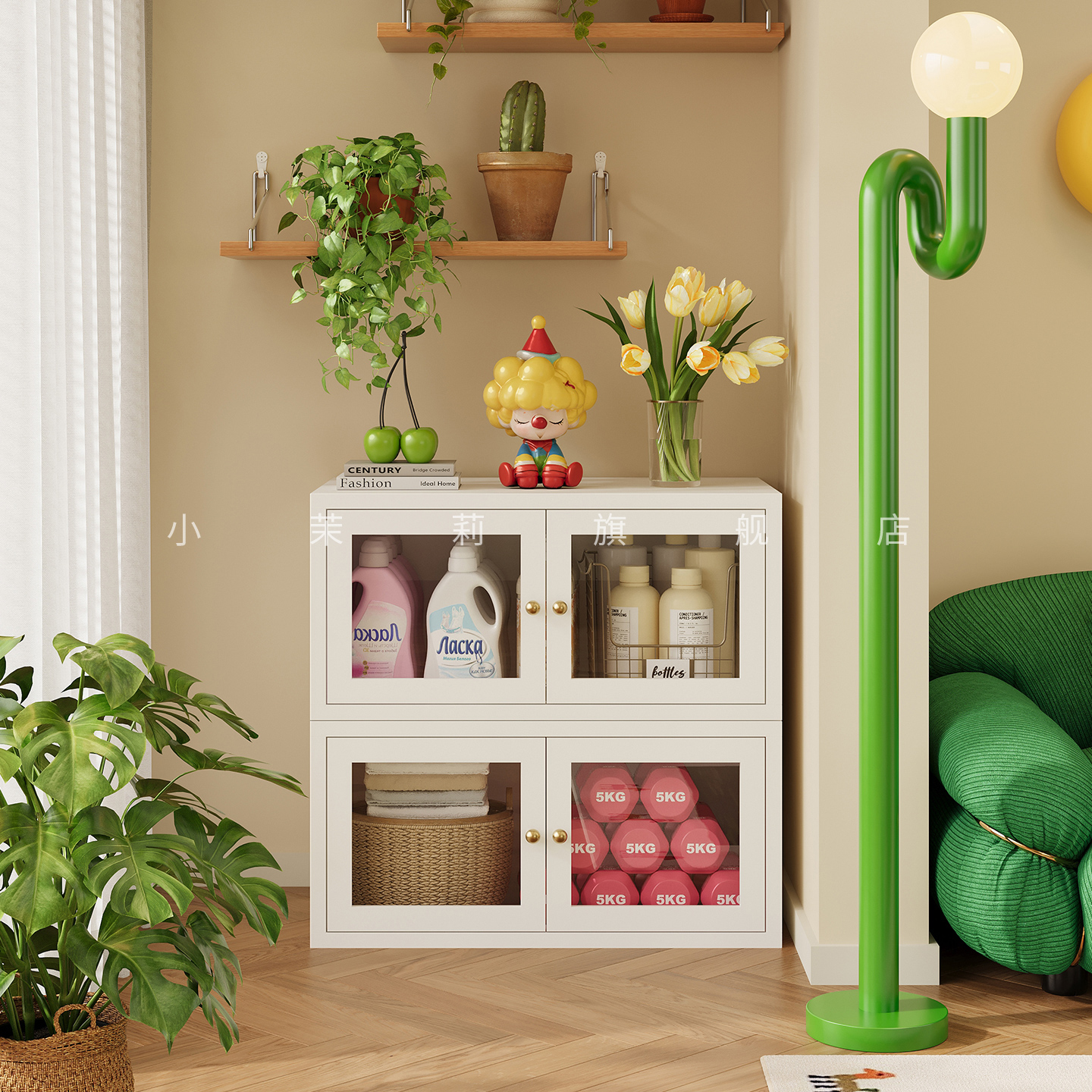 防水防潮置物柜组合家用铁皮柜