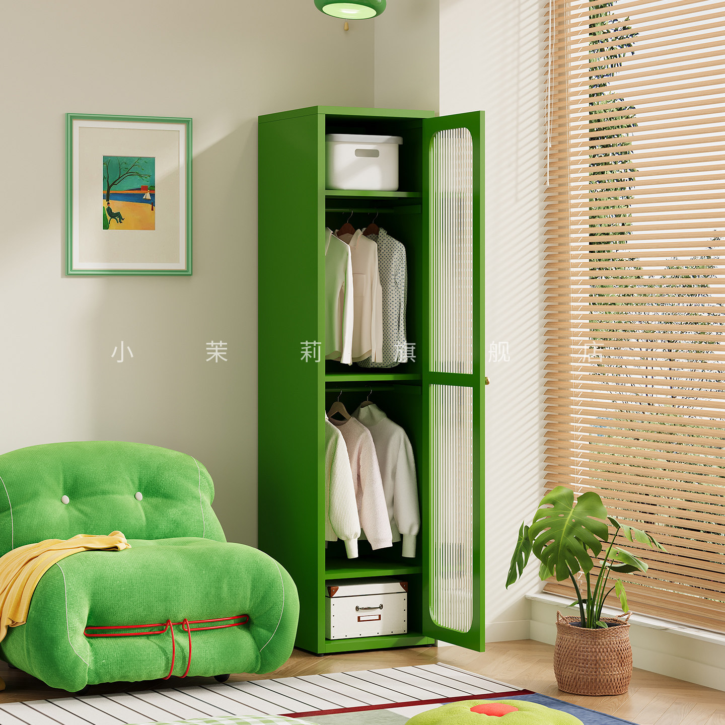 2026新款金属衣柜家用卧室小户型不占地方墙角夹缝收纳衣柜储物柜