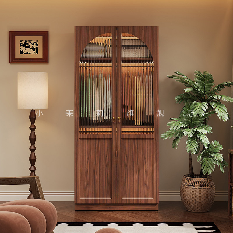 中古风钢制衣柜铁皮柜复古环保铁艺金属衣柜大容量卧室储物收纳柜