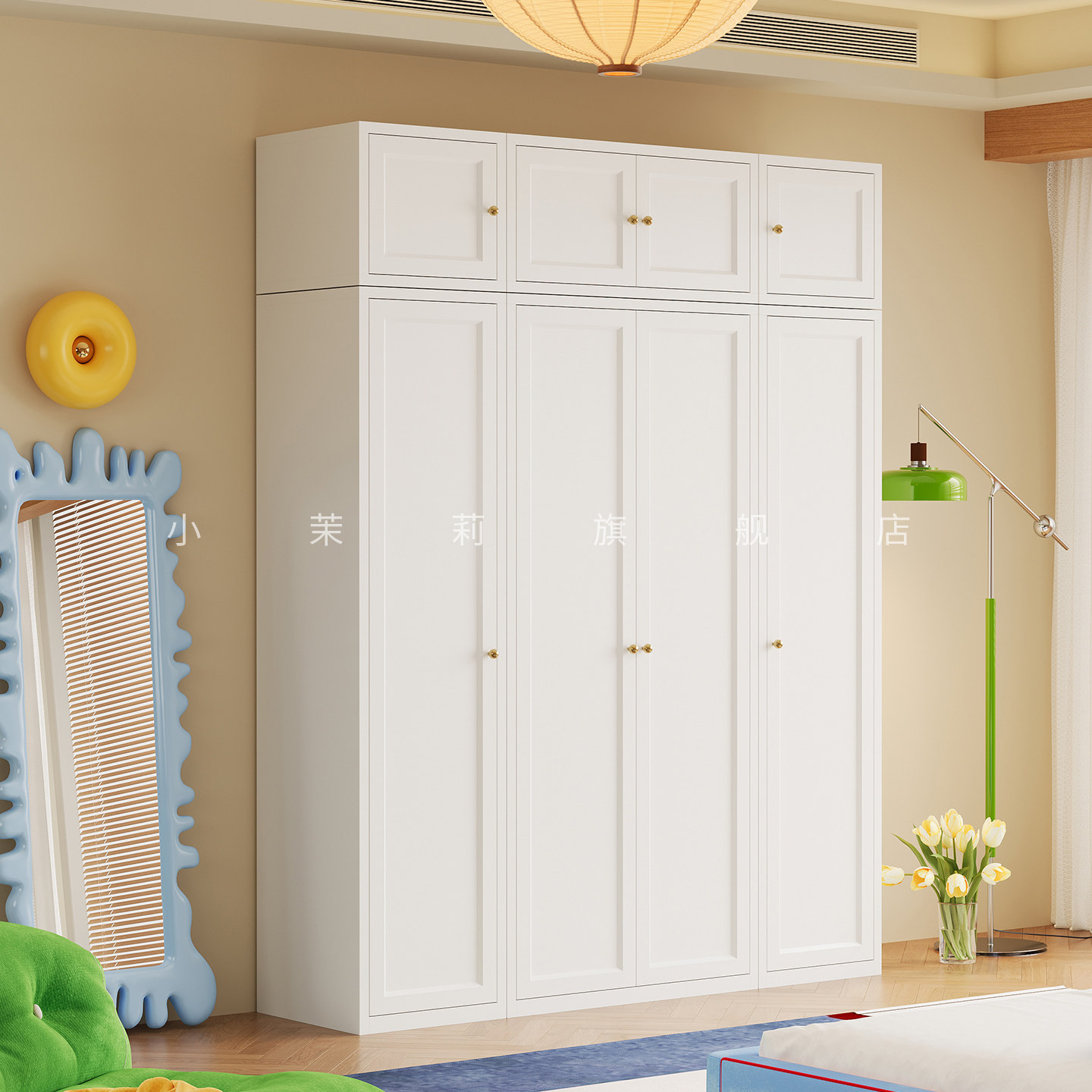 2.2米高500深钢制衣柜法式复古风家用卧室自由组合大收纳环保衣