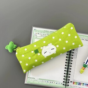小红书同款笔袋大容量四叶草小猫清新学生简约可爱桌面文具收纳