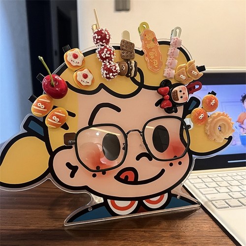 办公桌好物女生工位桌面改造神器原田治置物架解压小摆件发夹收纳