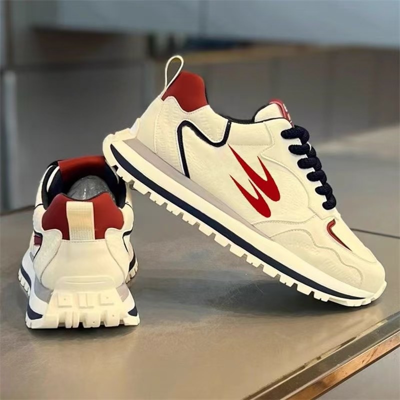 阿甘男士鞋春,秋,冬新款休闲白色运动鞋男士跑步防滑厚底爸爸鞋