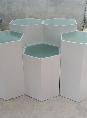 现货展台展示台柱圆形六角形发光地台方形智能无人机科技烤漆展台