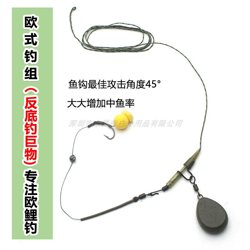 欧式钓组 反底钓法欧鲤浮球钩组海竿抛杆垂钓巨物野钓大青草鲤鱼