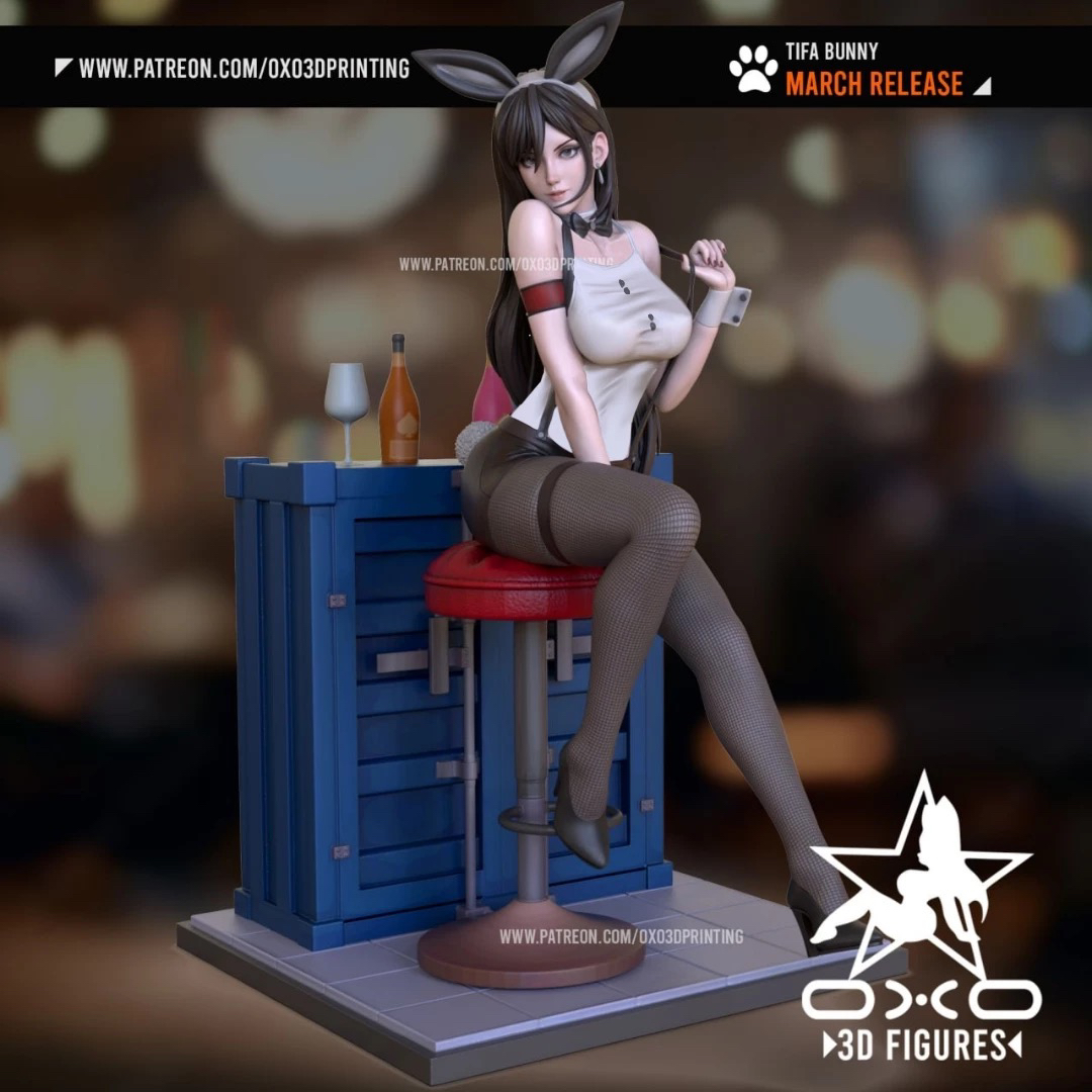 最终幻想蒂法兔女郎  3D打印文件，可打印模型