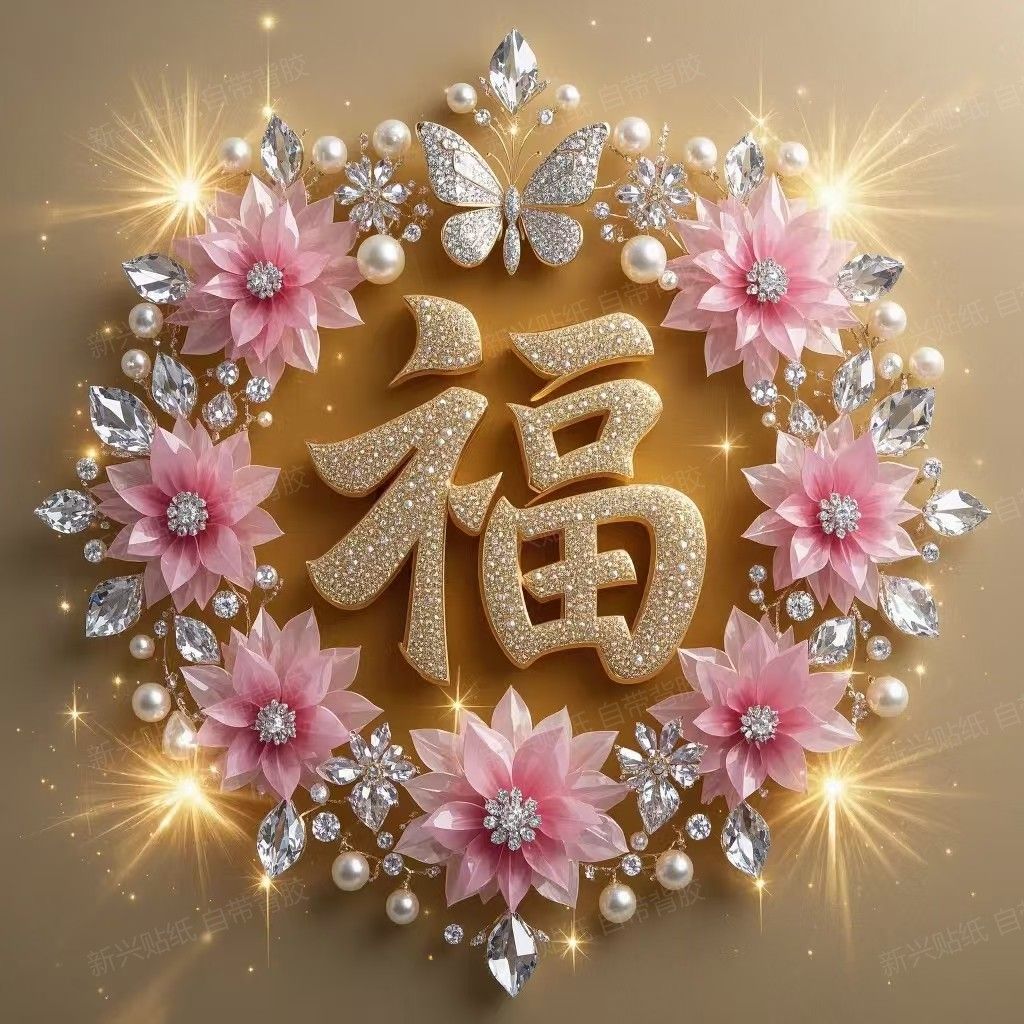 防水平面贴纸新年福字个性装饰画室内卧室客厅门窗墙上不干胶贴纸图片