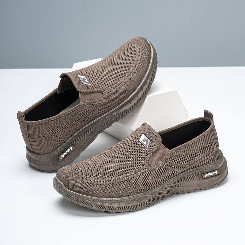 回力1927春秋北京布鞋脚蹬男鞋透气飞织休闲软底轻便中老年防滑鞋