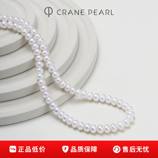 蔻润珠宝淡水珍珠项链妈妈款女礼物近圆无核锁骨颈链s925银