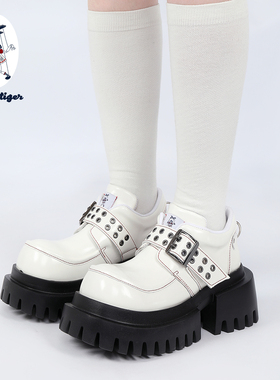 purple tiger 春季新款轻亚白色厚底鞋女2025百搭休闲小皮鞋