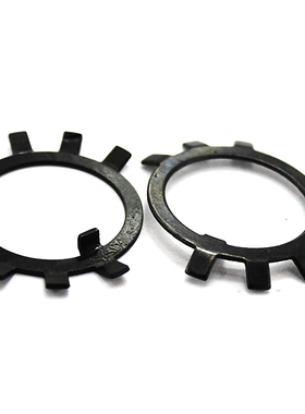 黑色垫片带脚止退垫圈六爪垫圈挡圈垫片圆螺母用止动垫圈M10-M100