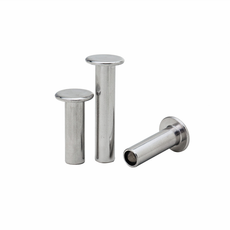 304不锈钢扁平头半空心铆钉平头铆钉空心铆钉gb875m3m4m5m6