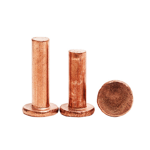 平头紫铜铆钉 纯铜实心铆钉 红铜柳钉 卯钉 平帽铜钉 M3 M4