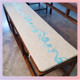 TUF4定 制长凳垫长条坐垫茶艺垫红木餐椅垫沙发垫鞋