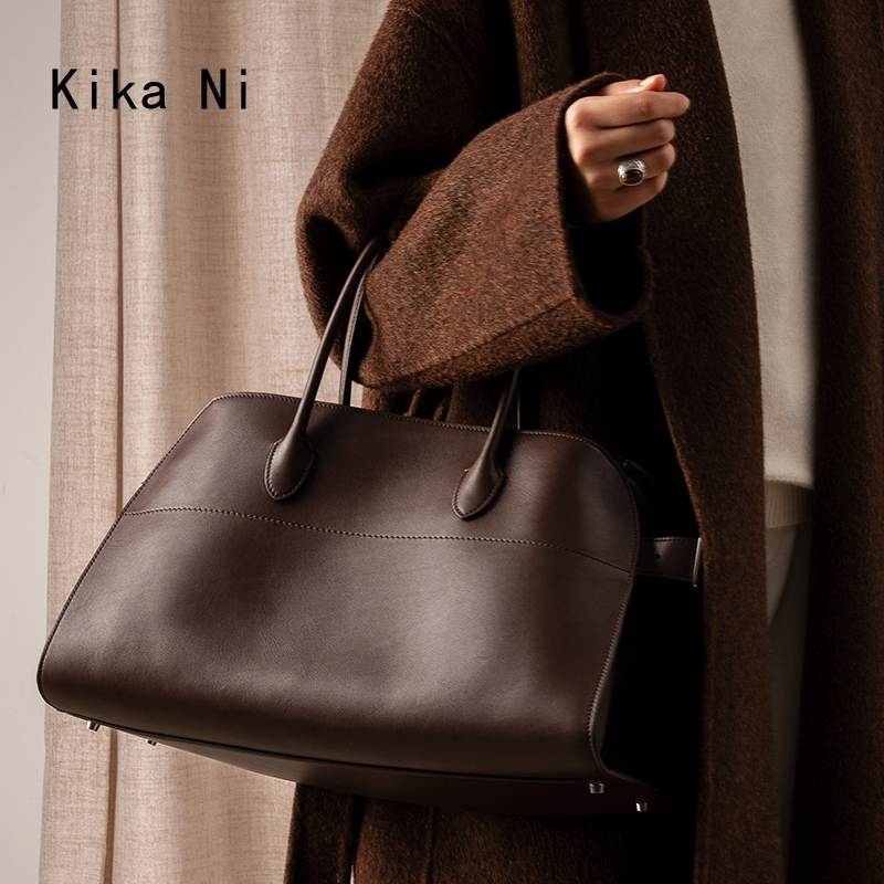 kikani头层牛皮大容量通勤托特包