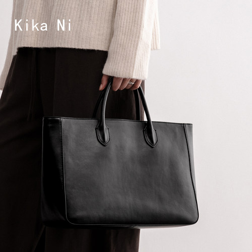 KIKANI头层牛皮手提包tote通勤包