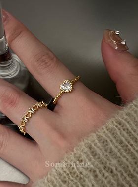 心动信号~爱心麻花2件套戒指