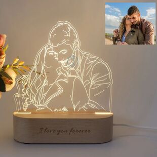 Personalized Gift Photo 3D Lamp Customized Wedding Anniversa