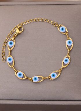 Gothic Rainbow Evil Eye Bracelets For Women Stainless Steel