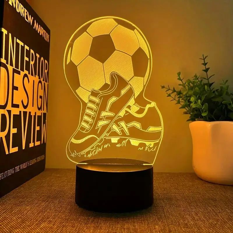 1pc Football  3D Night Light, 3D Optical Illusion Lamp With