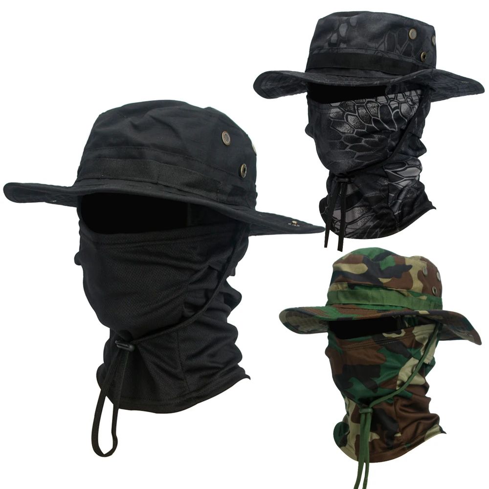 2Pcs/Set Wide-brimmed Hat Balaclava Mixed Set Men Sunscreen