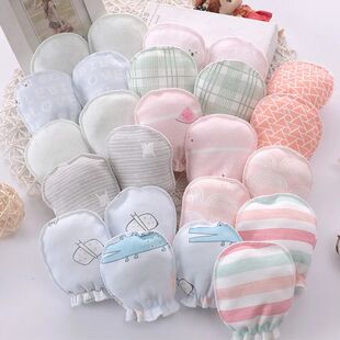 5 pairs/lot Newborn Baby Mittens Cotton Cartoon Soft Boys Gi